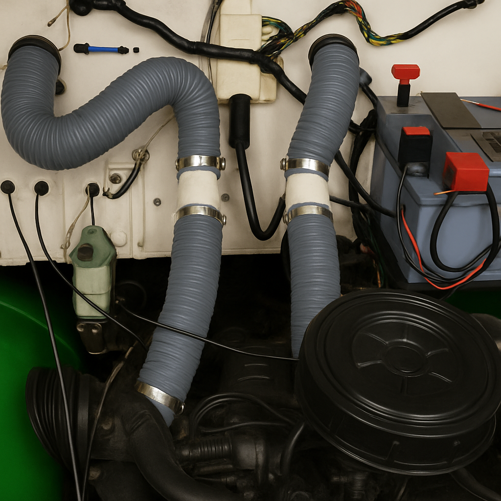 Citroen 2CV Heater Tube Kit Upgrade For Right Hand Drive 602cc Motor Vehicle Engine Parts Hoses UK Gray Yes