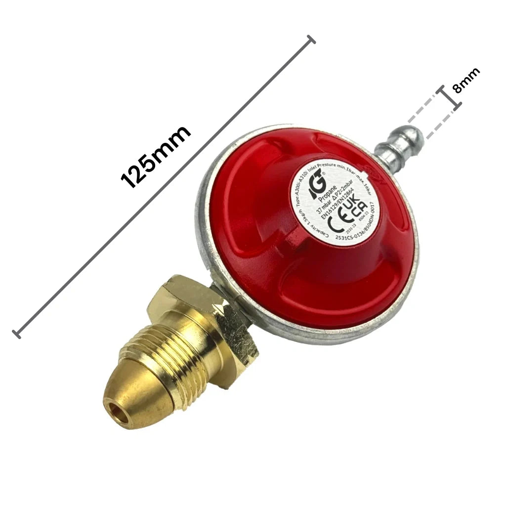 Propane Screw On Gas Regulator 37mbar With Hose Kit Gas Regulator Silicone Hose UK