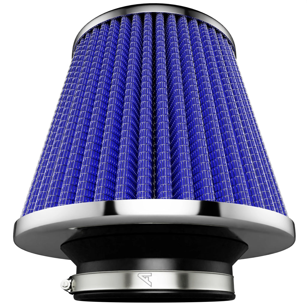 Twin Cone Performance Air Filter Auto Silicone Hoses Blue