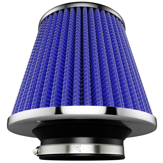 Twin Cone Performance Air Filter Auto Silicone Hoses Blue