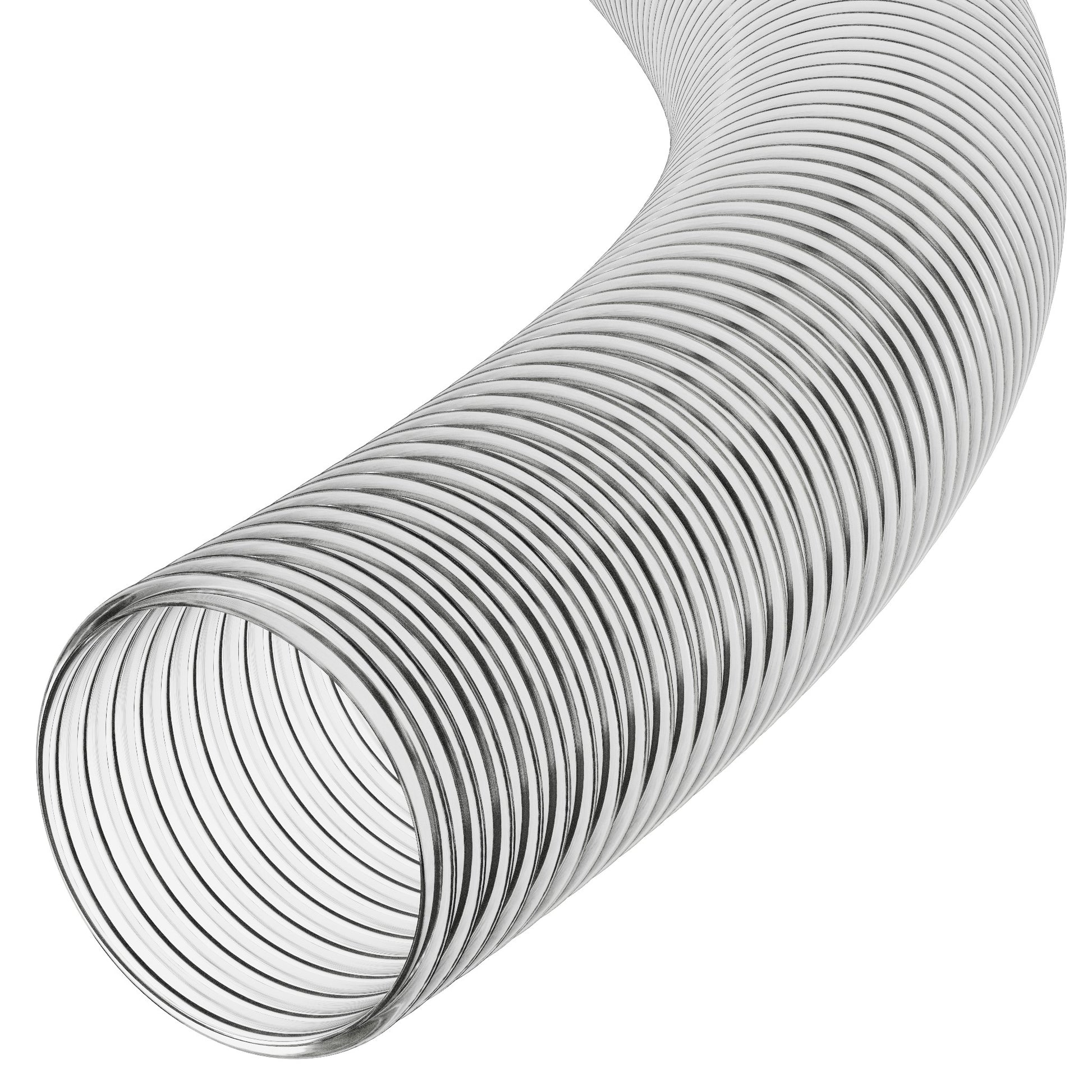 50mm ID Clear Corrugated PVC Reinforced Flexible Ducting Hoses UK