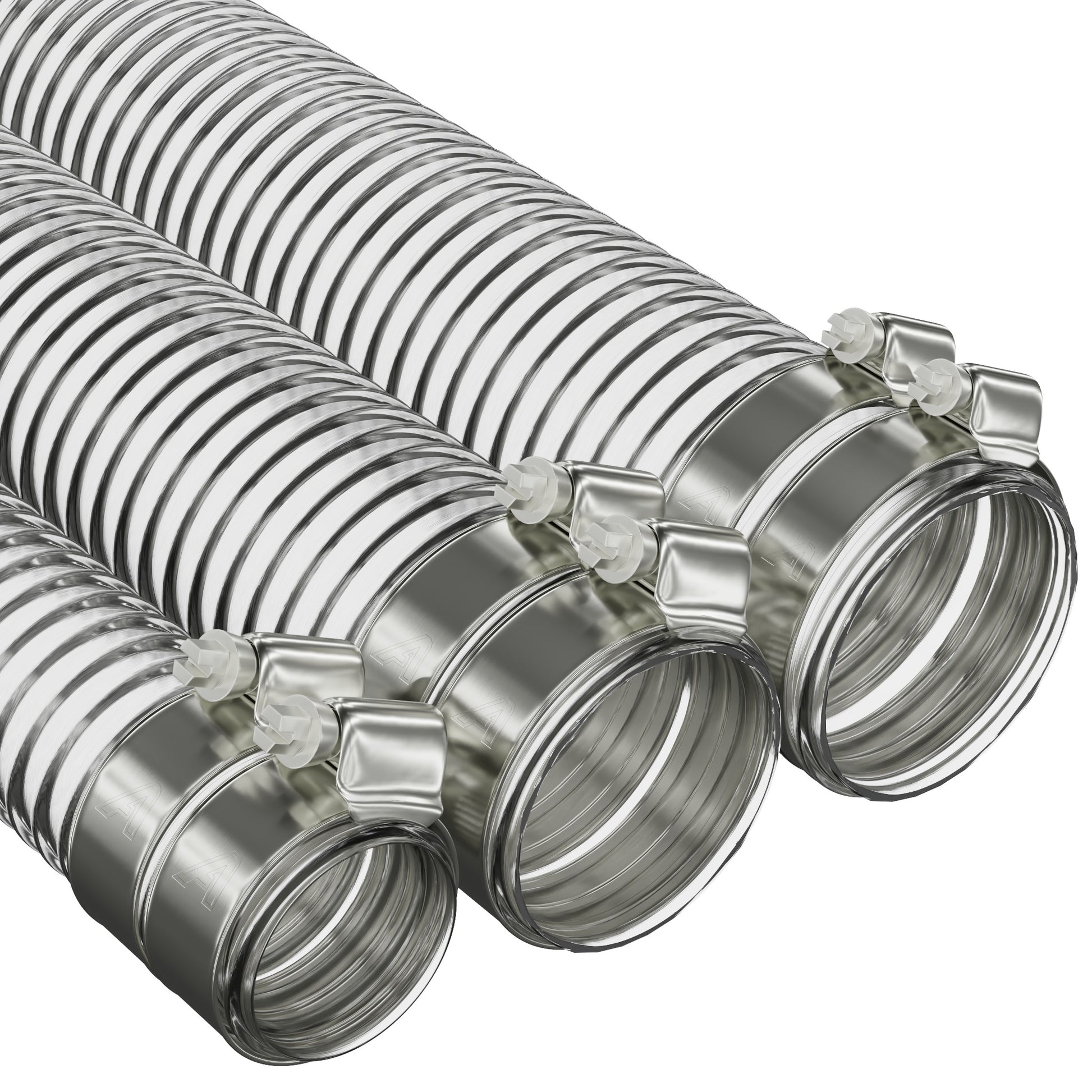 50mm ID Clear Corrugated PVC Reinforced Flexible Ducting PVC Hoses Hoses UK