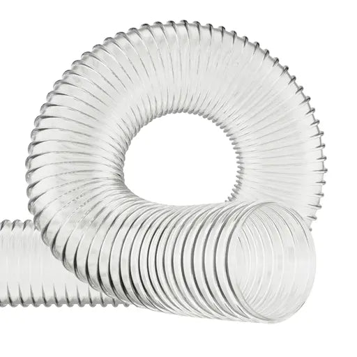 50mm ID Clear Corrugated PVC Reinforced Flexible Ducting PVC Hoses Hoses UK