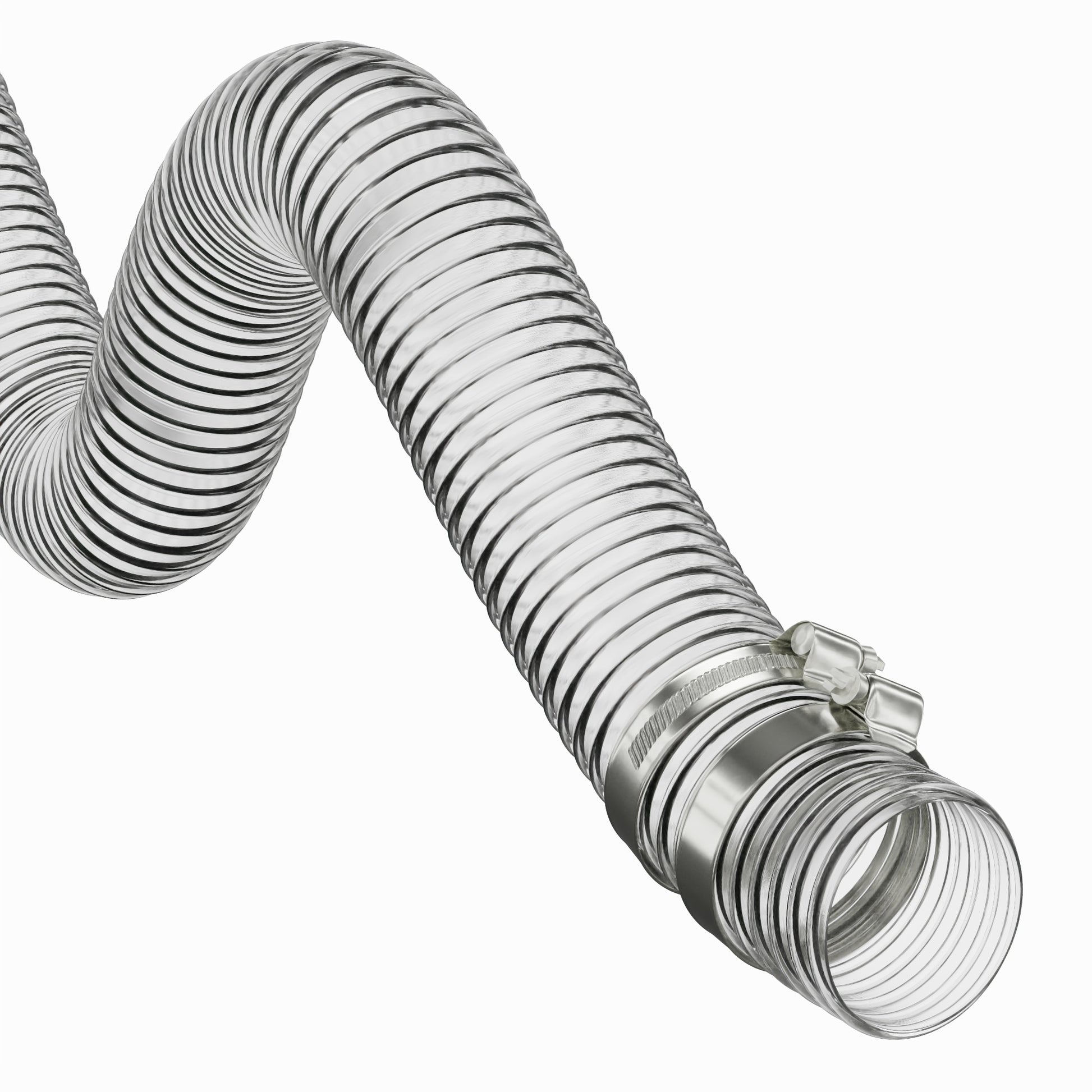 28mm ID Clear Corrugated PVC Reinforced Flexible Ducting PVC Hoses Hoses UK