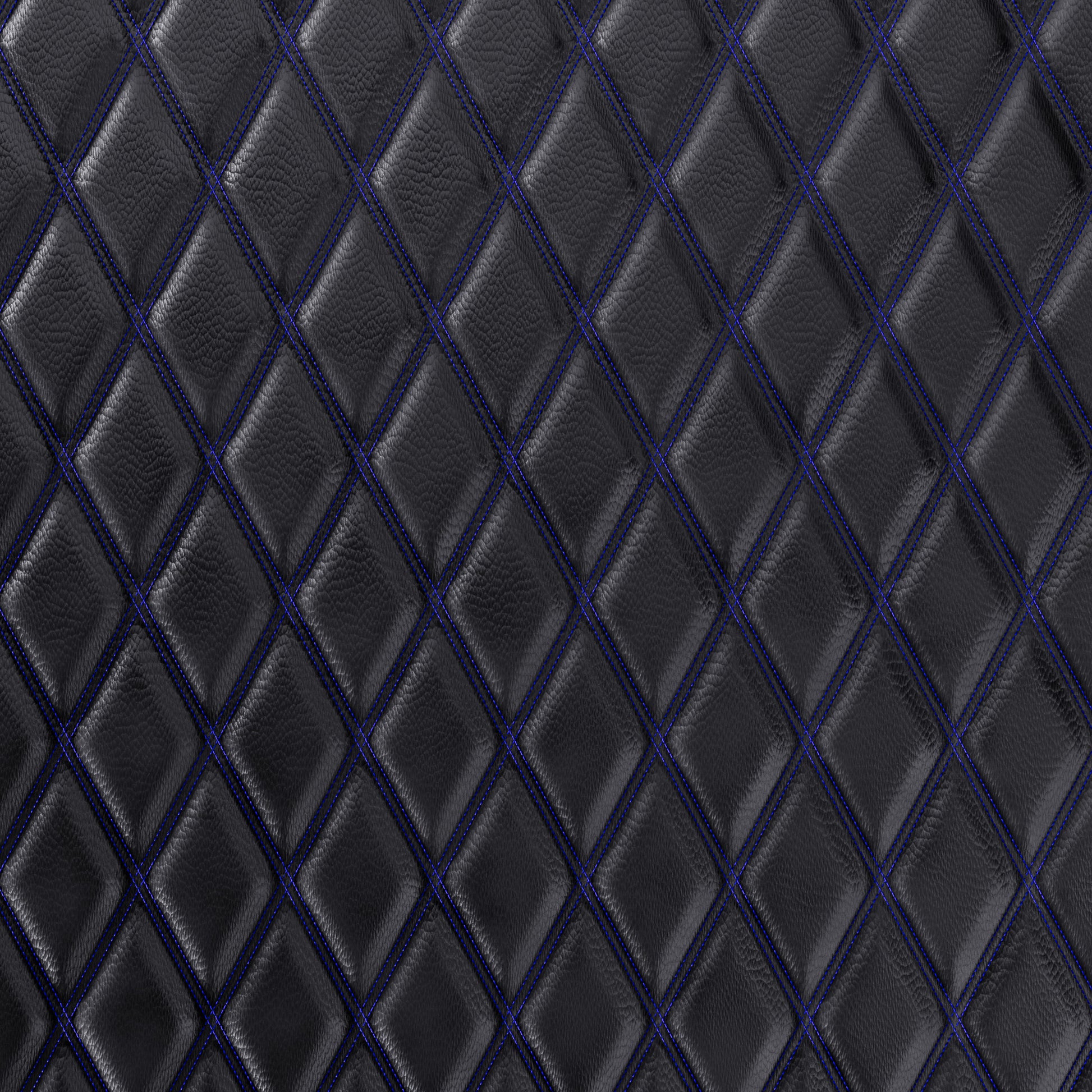 Quilted Faux Leather Double Stitch Diamond Fabric - Blue Fabric & Upholstery Pro Surface