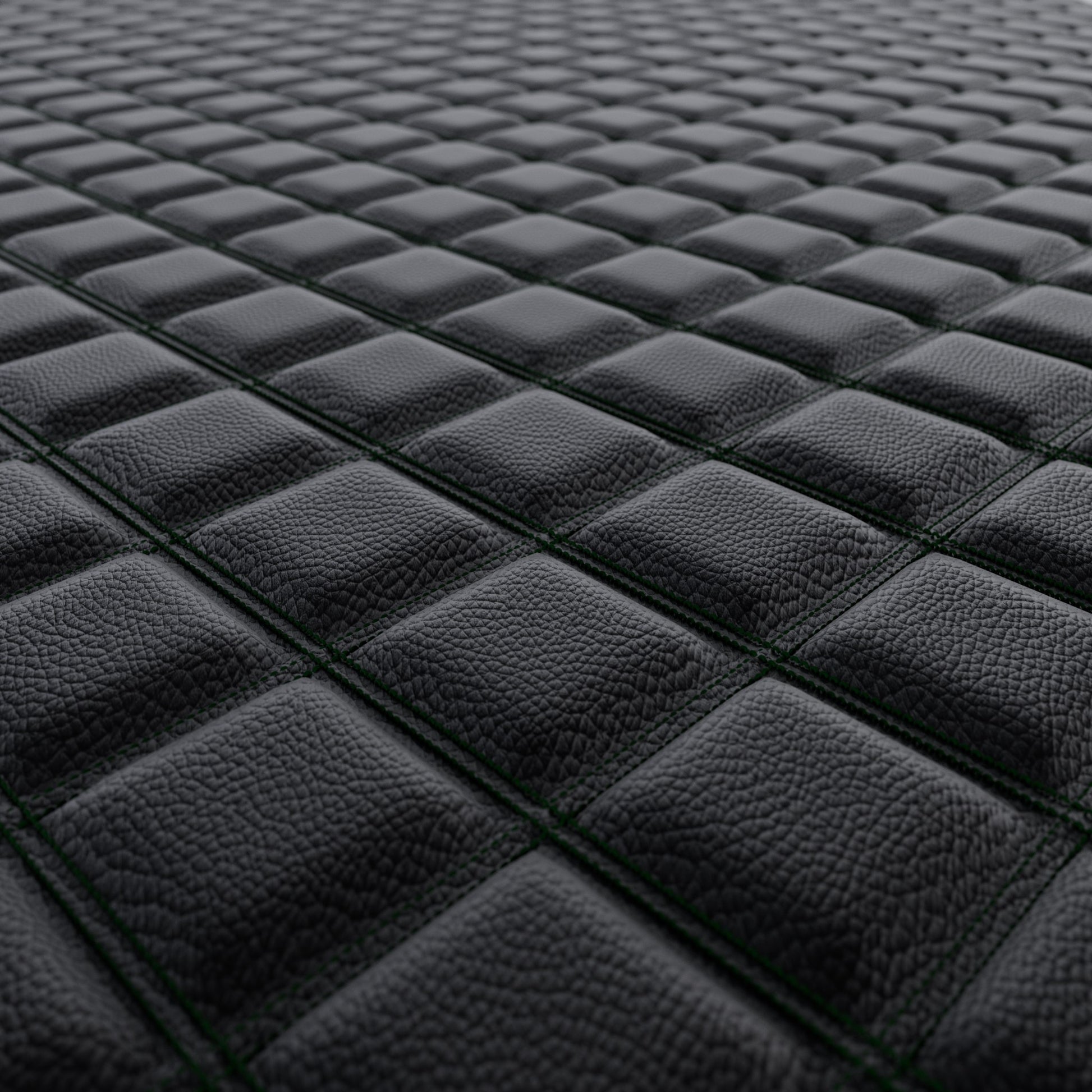 Quilted Faux Leather Double Stitch Diamond Fabric - Green Fabric & Upholstery Pro Surface