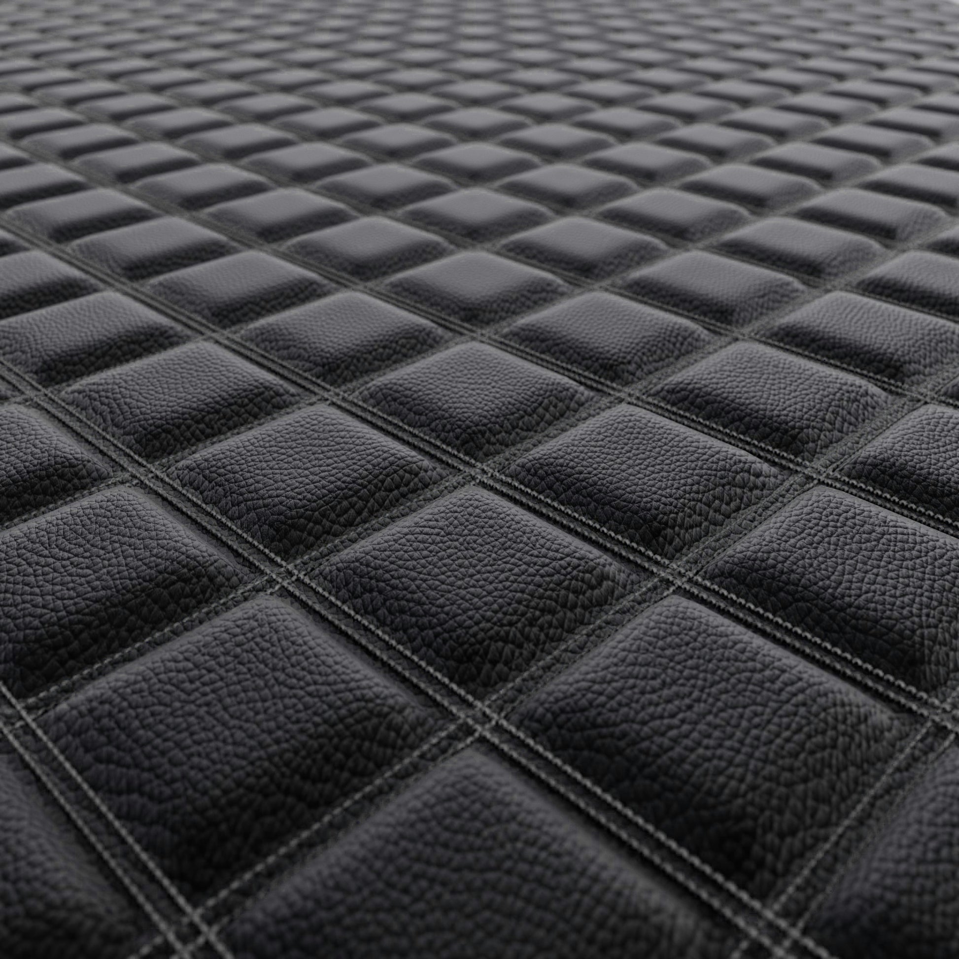 Quilted Faux Leather Double Stitch Diamond Fabric - Silver Fabric & Upholstery Pro Surface