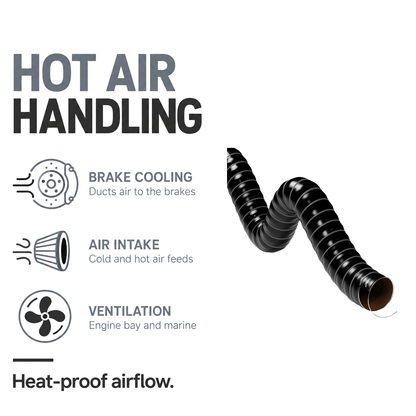 Double Layer Silicone Air Ducting - Black - Hot air handling - brake cooling, air intake, ventilation