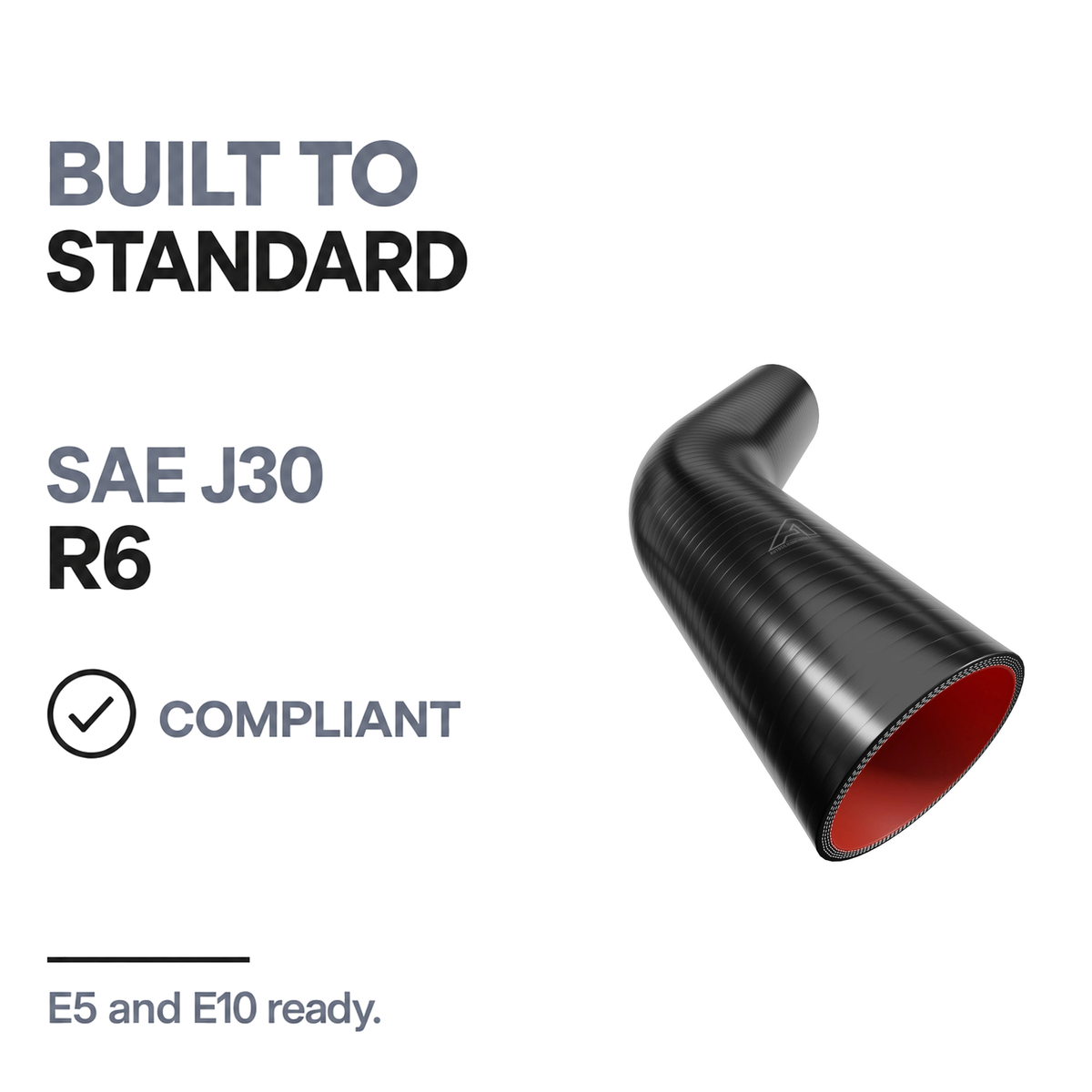 45 Degree Fuel & Oil Silicone Elbow - Black - Built to SAE J30 R6