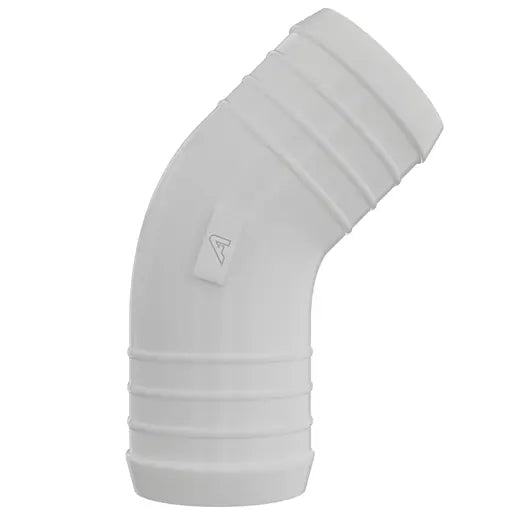 White Plastic Inline 45 Degree Elbow Barbed Hose Joiner Plastic Joiner Auto Silicone Hoses