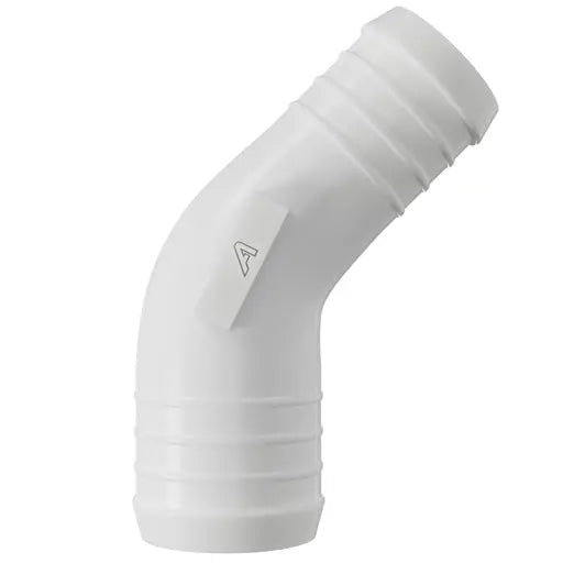 White Plastic 45 Degree Reducer Barbed Joiner Plastic Joiner Auto Silicone Hoses 12mm > 8mm