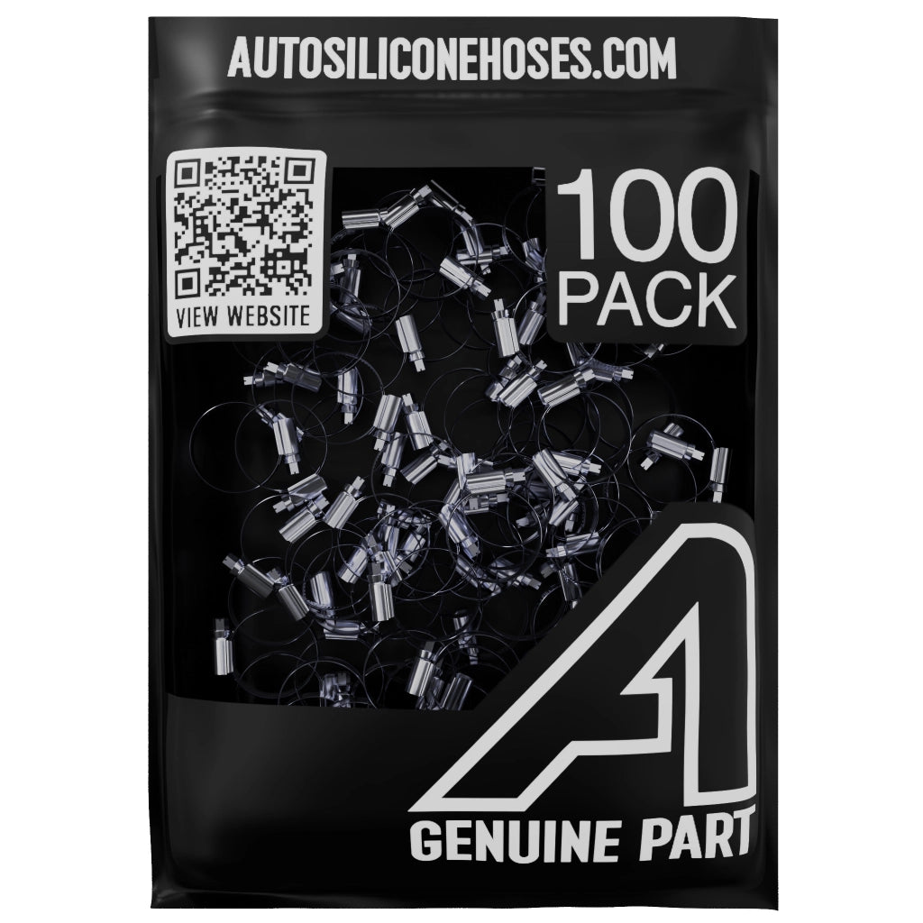 Worm Drive Hose Clip - 100 Pack Motor Vehicle Engine Parts Auto Silicone Hoses W1 Zinc Plated 9mm>12mm No