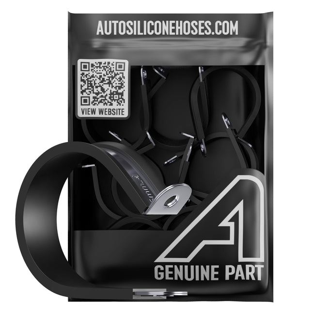Assorted Rubbed Lined P-Clips Auto Silicone Hoses W1 Zinc Plated 2 Of Each - 20 Clips