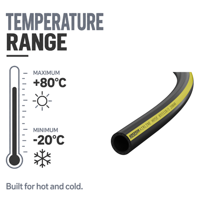 Rubber Airline Hose - Black - Temperature range -20°C to +80°C