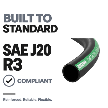 Rubber Radiator Hose - Black - Built to SAE J20 R3
