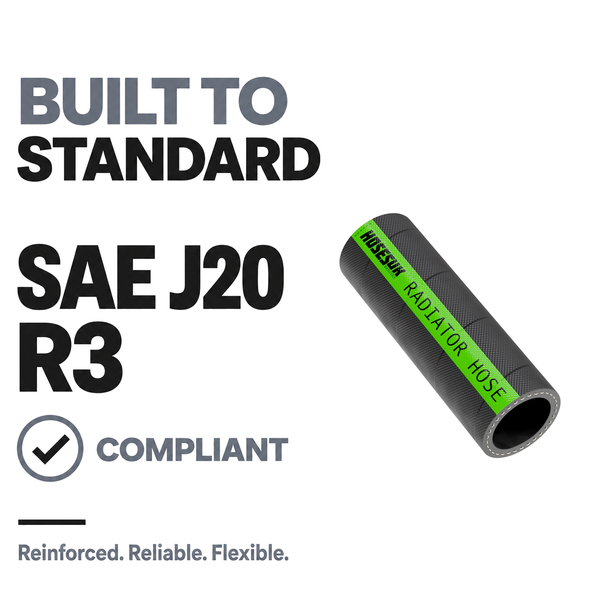 Rubber Coupling Hose Joiner 250/500/750mm Lengths - Black - Built to SAE J20 R3