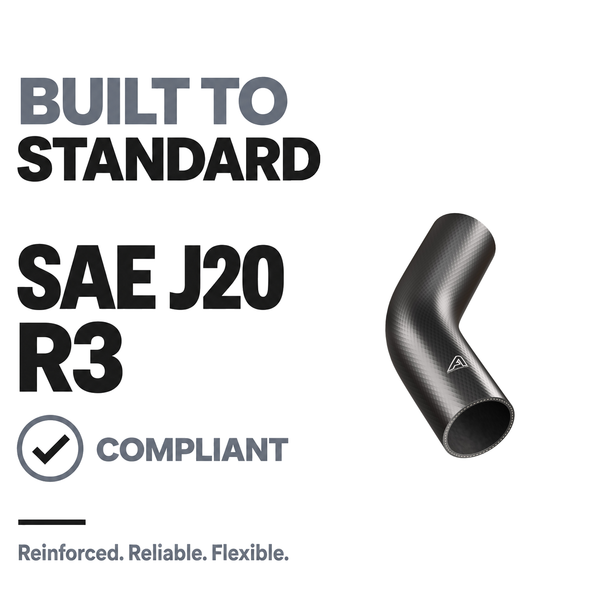 Rubber 45 Degree Radiator Elbows - Black - Built to SAE J20 R3