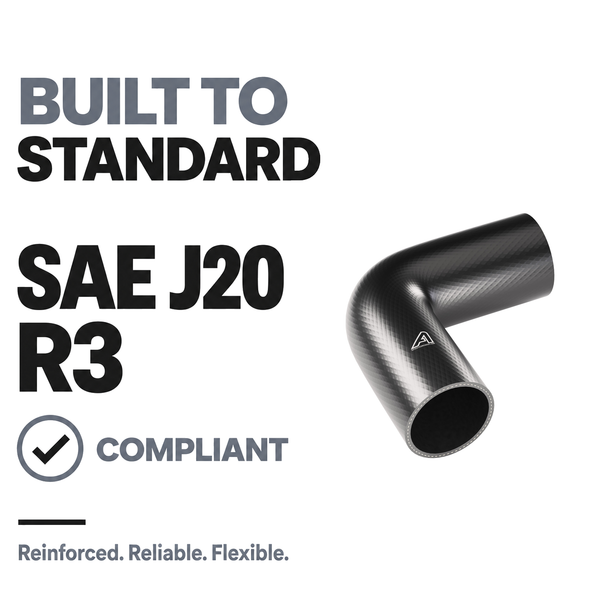 Rubber 90 Degree Radiator Elbows - Black - Built to SAE J20 R3