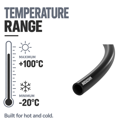 Rubber Unreinforced Fuel & Oil Hose - Black - Temperature range -20°C to +100°C