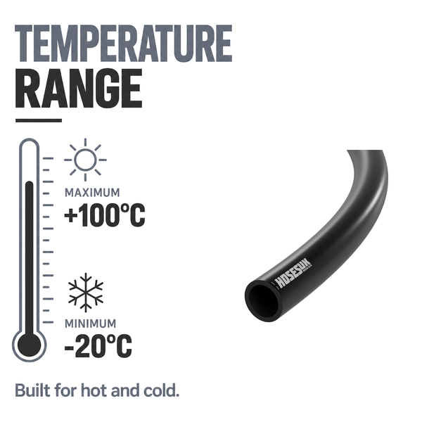 Rubber Unreinforced Fuel & Oil Hose - Black - Temperature range -20°C to +100°C