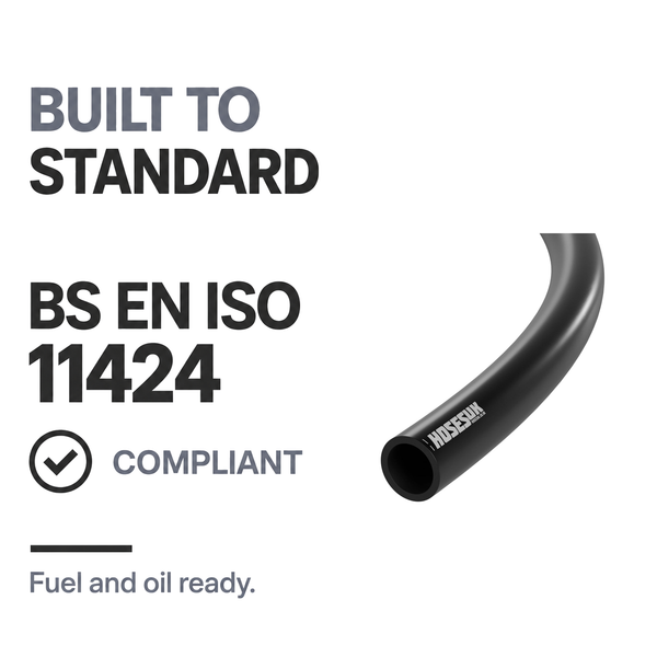 Rubber Unreinforced Fuel & Oil Hose - Black - Built to BS EN ISO 11424