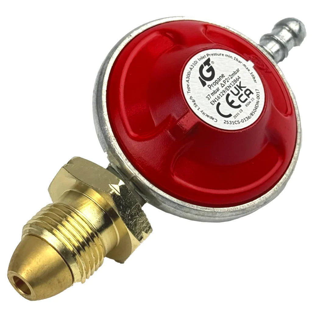 Propane Screw On Gas Regulator 37mbar With Hose Kit Gas Regulator Silicone Hose UK