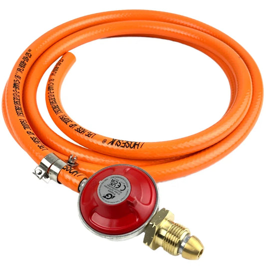 Propane Screw On Gas Regulator 37mbar With Hose Kit Gas Regulator Silicone Hose UK