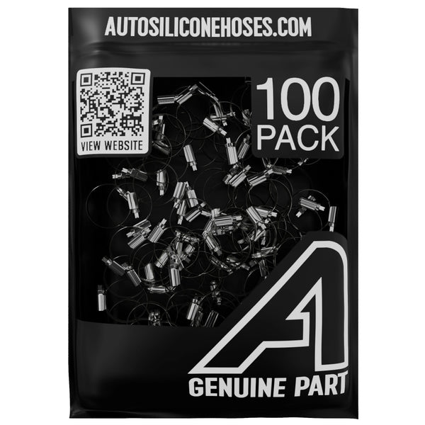 Worm Drive Hose Clip - 100 Pack Motor Vehicle Engine Parts Auto Silicone Hoses W4 Stainless Steel 9mm>12mm No