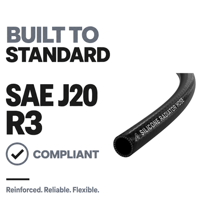 Silicone Radiator 2 Ply Hose - Black - Built to SAE J20 R3