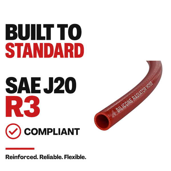 Silicone Radiator 2 Ply Hose - Red - Built to SAE J20 R3