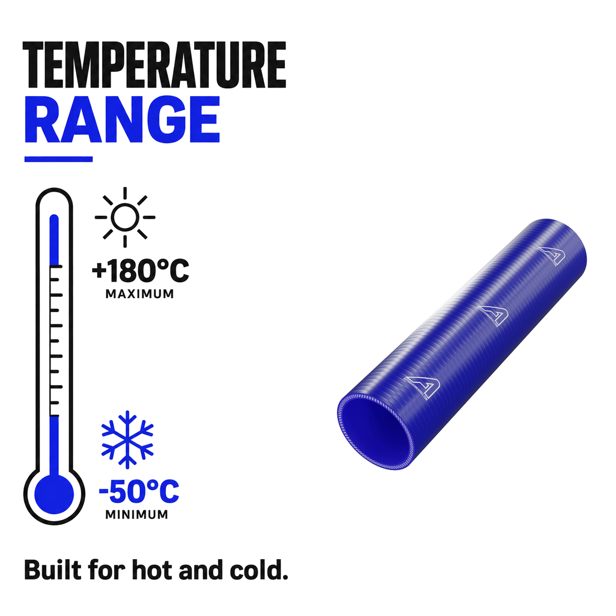Silicone Coupling Hose - Blue - Temperature range -50°C to +180°C