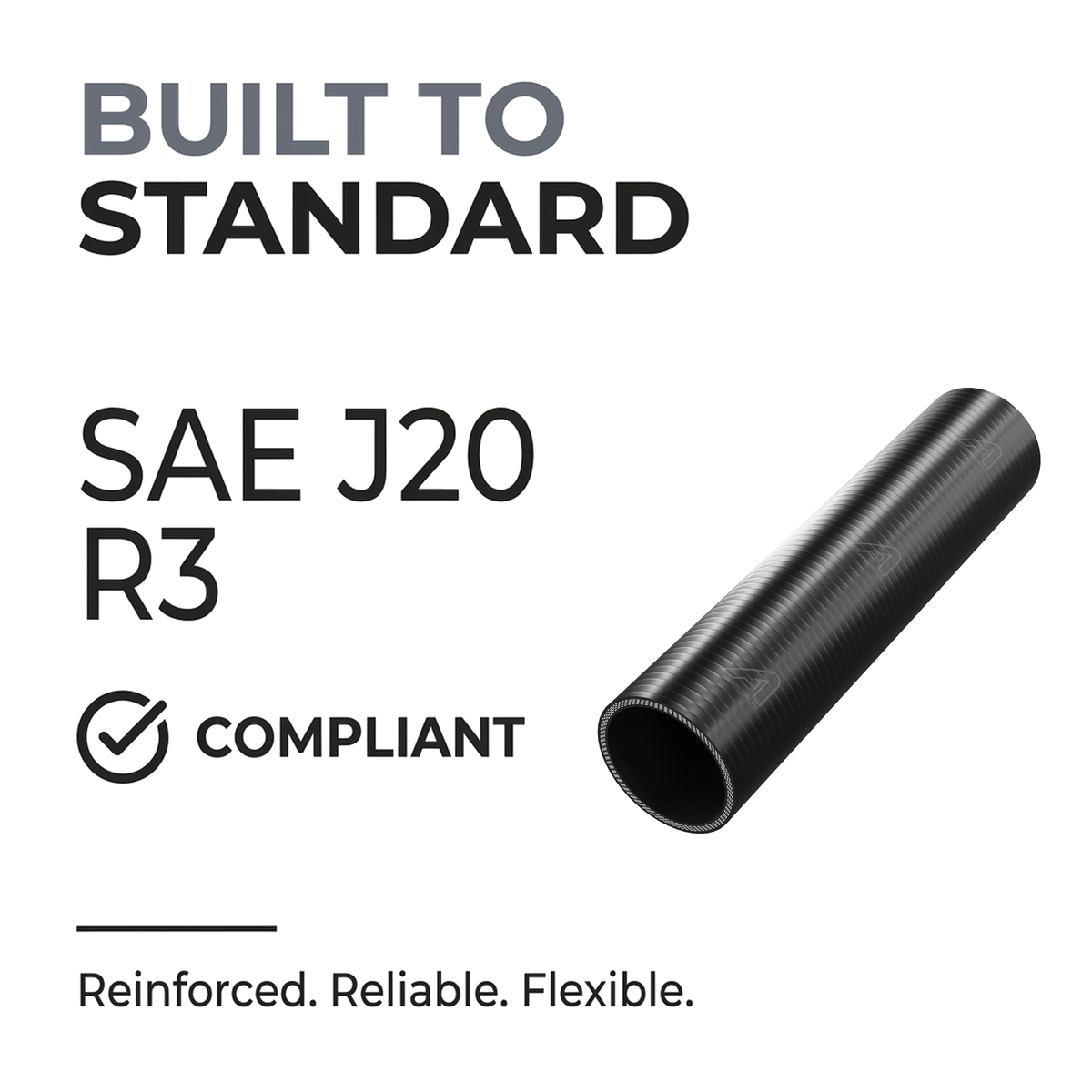 Silicone Coupling Hose - Black - Built to SAE J20 R3