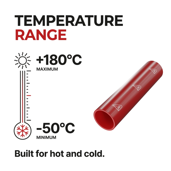 Silicone Coupling Hose - Red - Temperature range -50°C to +180°C
