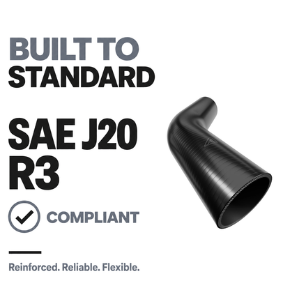 45 Degree Silicone Elbow Hose - Black - Built to SAE J20 R3