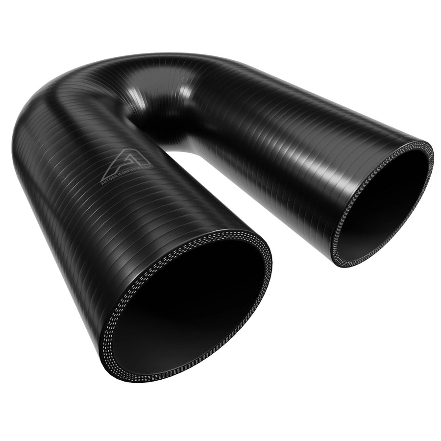 180 Degree Silicone Elbow Hose &ndash; Black