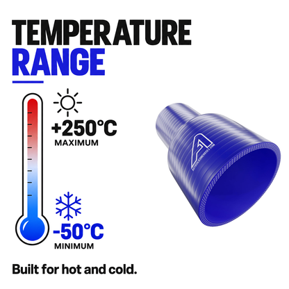 Straight Reducing Silicone Hose - Blue - Temperature range -50°C to +250°C