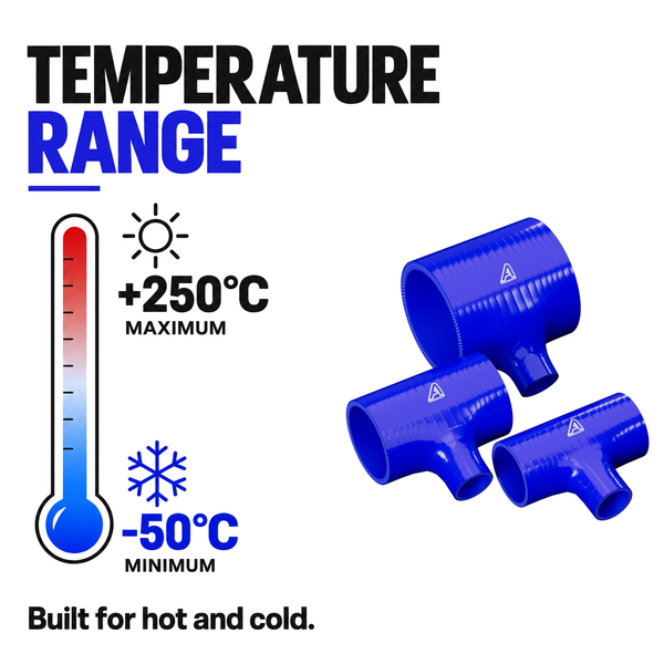 Silicone T-Piece Connector - Blue - Temperature range -50°C to +250°C