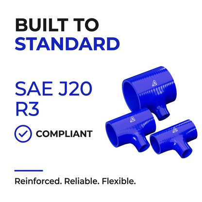 Silicone T-Piece Connector - Blue - Built to SAE J20 R3