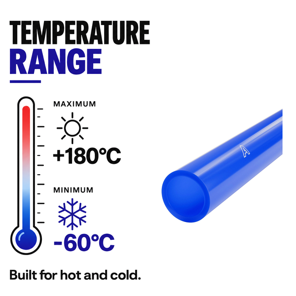 Silicone Vacuum Hose - Blue - Temperature range -60°C to +180°C
