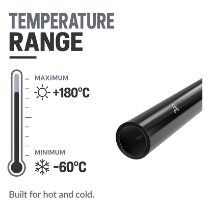 Silicone Vacuum Hose - Black - Temperature range -60°C to +180°C