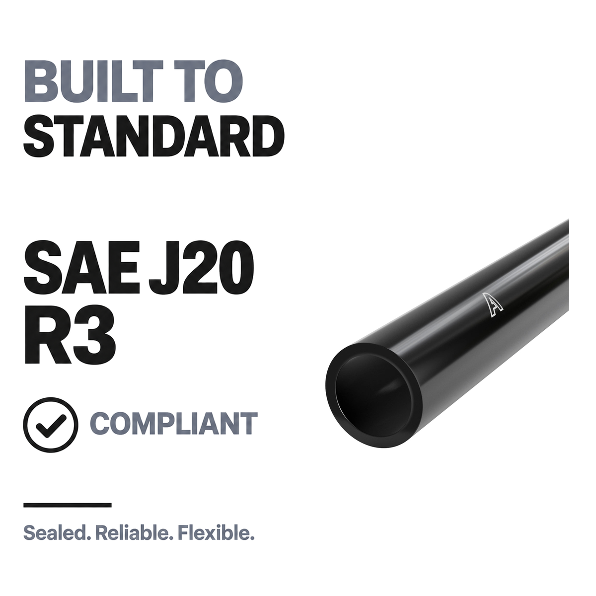 Silicone Vacuum Hose - Black - Built to SAE J20 R3