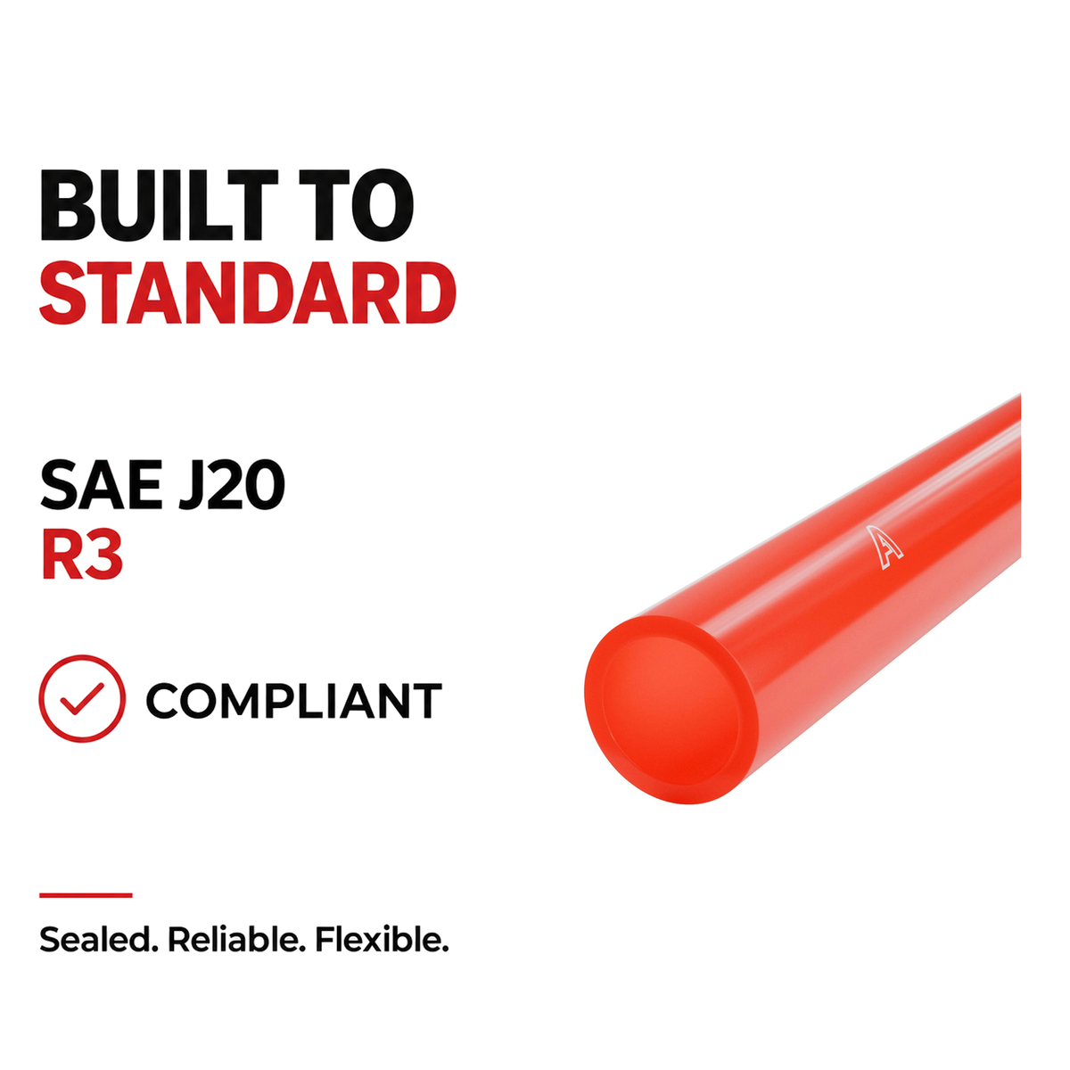 Silicone Vacuum Hose - Red - Built to SAE J20 R3