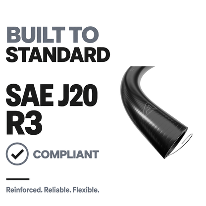1 Metre SuperFlex Wire Reinforced Silicone - Black - Built to SAE J20 R3