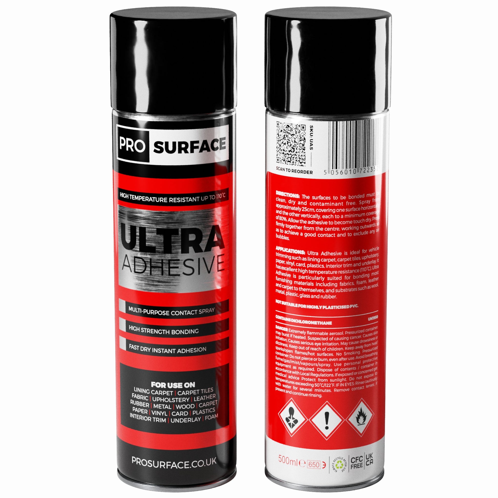 Ultra Adhesive - High Temperature Multi-Purpose Contact Spray 500ml  Pro Surface   