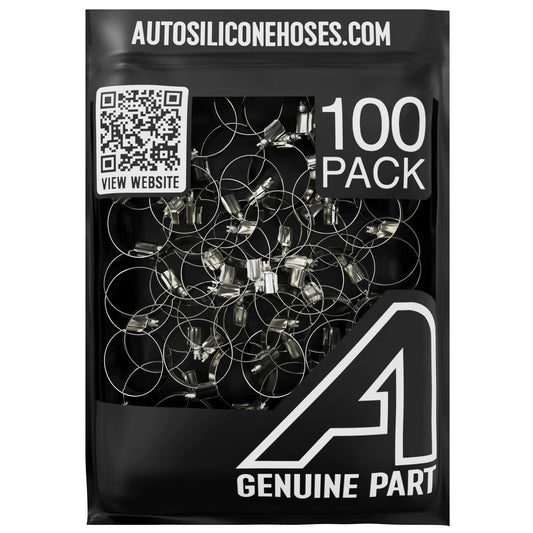 Worm Drive Hose Clip - 100 Pack Motor Vehicle Engine Parts Auto Silicone Hoses