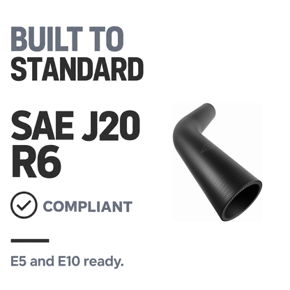 45 Degree Wrapped Silicone Elbow - Black - Built to SAE J20 R6
