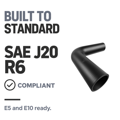 90 Degree Wrapped Silicone Elbow - Black - Built to SAE J20 R6