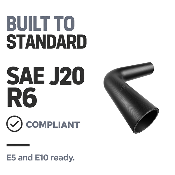 90 Degree Wrapped Silicone Elbow - Black - Built to SAE J20 R6