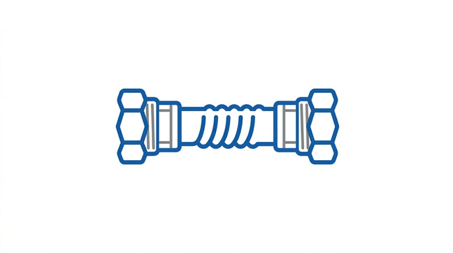 Icon: hose with threaded couplings at both ends