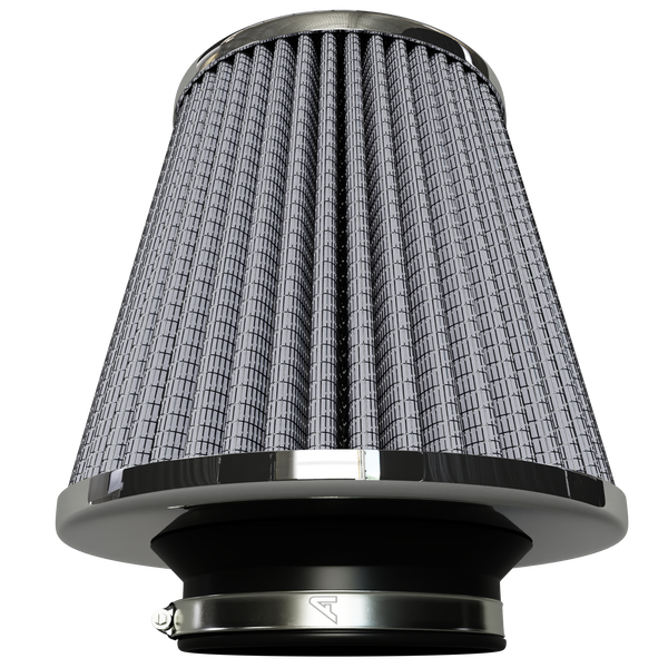 Twin Cone Performance Air Filter  Auto Silicone Hoses Grey  
